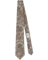 Etro - Krawatte Mit Mikrostreifen Und Paisley, Herren - Lyst