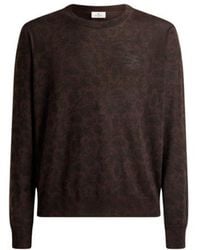 Etro - Wool And Silk Sweater With Floral Paisley Motif - Lyst