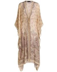 Etro - Silk Kaftan With Placed Print - Lyst