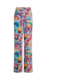 Etro - Silk Trousers With Floral Print - Lyst
