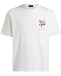 Etro - Cotton Jersey T-Shirt With Pegaso Embroidery - Lyst