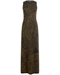 Etro - Robe Longue En Jacquard De Laine Mélangée À Motif Paisley Métallisé, Femme, Taille - Lyst
