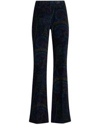 Etro - Printed Corduroy Velvet Trousers - Lyst
