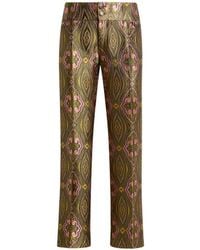 Etro - Jacquard Trousers With Floral Medallion Motif - Lyst