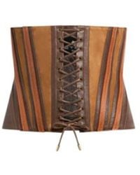 Etro - Washed Leather Corset Belt - Lyst