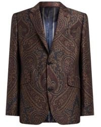 Etro - Single-Breasted Wool-Blend Jacquard Jacket With Paisley Motif - Lyst