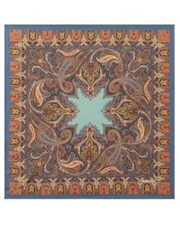 Etro - Silk Pocket Square With Geometric Paisley Motif - Lyst