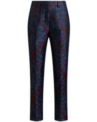 Etro - Silk-Blend Jacquard Cigarette Trousers - Lyst