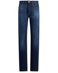 Etro - Straight-Leg Jeans With Studs - Lyst