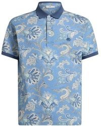 Etro - Polo En Coton À Motif Paisley Fleuri, Homme, Taille - Lyst