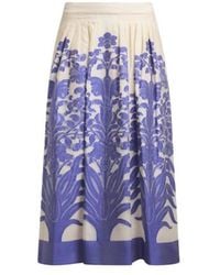 Etro - Voile Jacquard Midi Skirt With Floral Motif - Lyst