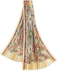Etro - Schal Aus Bedruckter Wolle Und Seide, Damen - Lyst