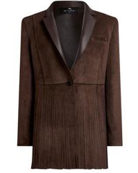 Etro - Single-Breasted Suede Jacket With Fringing - Lyst
