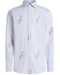 Etro - Striped Cotton Jacquard Shirt With Fil Coupé Motif - Lyst