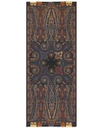 Etro - Printed Wool And Silk Scarf - Lyst