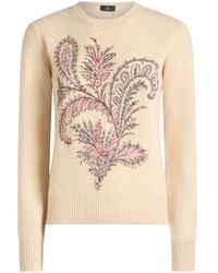 Etro - Pullover Aus Wolle Und Kaschmir Mit Stickerei, Damen, Größe - Lyst