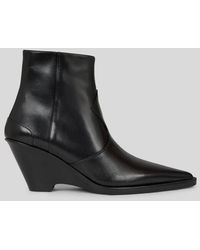 Etro - Leather Ankle Boots With Wedge Heel - Lyst