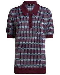 Etro - Poloshirt Aus Einer Wollmischung Mit Jacquard-Muster, Damen, Größe - Lyst
