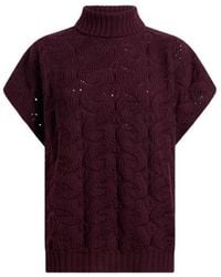 Etro - Wool-Blend Turtleneck Sweater With Paisley Detailing - Lyst