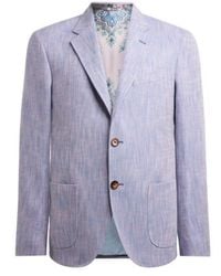Etro - Single-Breasted Cotton Jacket With Chevron Motif - Lyst