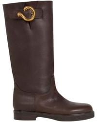 Etro - Leather Boots With Paisley-Buckle - Lyst