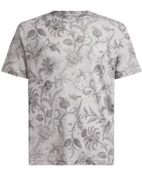 Etro - Cotton T-Shirt With Floral Motif - Lyst