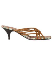 Etro - Woven Leather Kitten-Heeled Sandals - Lyst