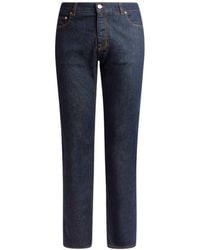Etro - Regular-Fit Cotton Denim Jeans With Pegaso Embroidery - Lyst