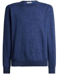 Etro - Cotton Sweater With Floral Paisley Motif - Lyst