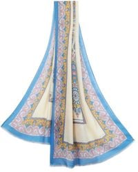 Etro - Sciarpa Con Stampa Medaglioni E Paisley, Donna - Lyst