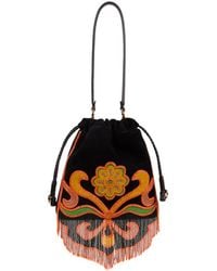 Etro - Small Suede Kalispera Bag With Beads And Fringes - Lyst