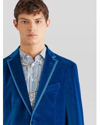 Etro Imprime Velvet Jacket In Green For Men Lyst