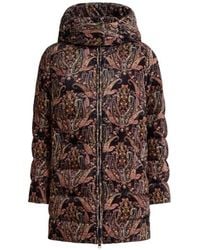 Etro - Velvet Down Jacket With Floral Paisley Motif - Lyst