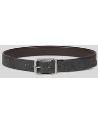 Etro - Reversible Arnica And Leather Belt - Lyst