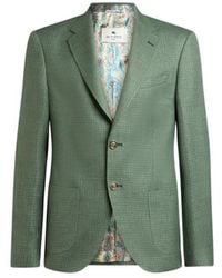 Etro - Single-Breasted Wool Mouliné Jacket - Lyst