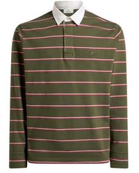 Etro - Long-Sleeved Cotton Polo Shirt With Shirt Collar And Striped Motif - Lyst