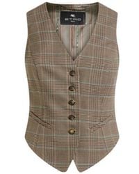 Etro - Single-Breasted Stretch Wool Waistcoat With Prince Of Wales Motif - Lyst