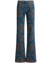 Etro - Flared Jeans With Floral Motif - Lyst