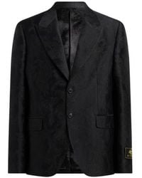 Etro - Single-Breasted Cotton-Blend Jacquard Jacket With Floral Motif - Lyst