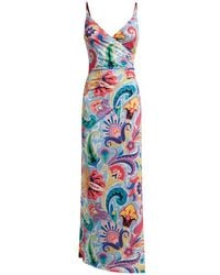 Etro - Abito Lungo Con Stampa Floreale, Taglia - Lyst