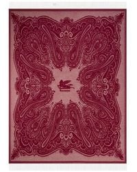 Etro - Plaid En Jacquard De Laine Avec Pegaso Et Motif Paisley - Lyst