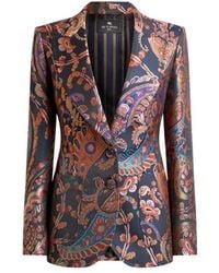 Etro - Jacquard Single-Breasted Jacket With Floral Paisley Motif - Lyst