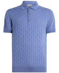 Etro - Knit Cotton Polo Shirt With Micro Paisley Motif - Lyst