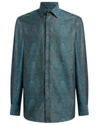 Etro - Cotton Jacquard Shirt With Ornamental Motif - Lyst
