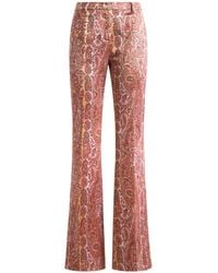 Etro - Flared Cotton-Blend Jacquard Trousers With Paisley Foliage Motif - Lyst