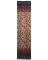 Etro - Wool Jacquard Scarf With Check Print And Faded Paisley Motif - Lyst