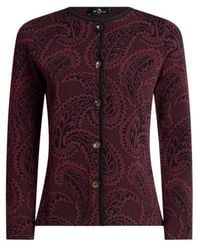 Etro - Cardigan En Jacquard À Motif Paisley Feuillage, Femme, Taille - Lyst