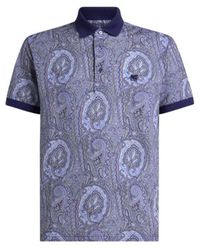 Etro - Cotton Pique Polo Shirt With Arnica Motif - Lyst
