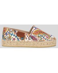 Etro - Printed Cotton Espadrilles - Lyst
