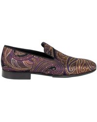 Etro - Paisley Metallic Jacquard Loafers - Lyst
